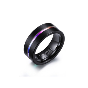 Popular Multi-Colors Rainbow Tungsten Carbide Rings