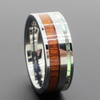 Abalone Shell Inlay Tungsten Carbide Wood Wedding Ring