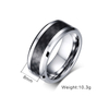 Fashion Black Carbon Fiber Inlaid Tungsten Rings