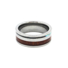 Abalone Shell Inlay Tungsten Carbide Wood Wedding Ring