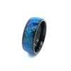 8mm Black Tungsten Ring Blue Opal Inlay Wedding Bands