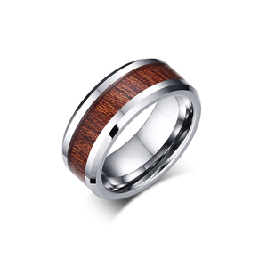 High quality fashion Woods Inlay Tungsten carbide Rings