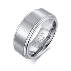 Engraved Ring for Men Customized 8MM Matted Finished Tungsten Promise Rings for Men Comfort Fit