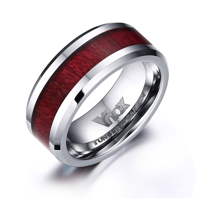 Top Quality Factory Wholesale 8mm Ring Wide Tungsten Ring with Koa Wood