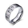 Men's Tungsten Steel Repeating Cross Design Statement Ring