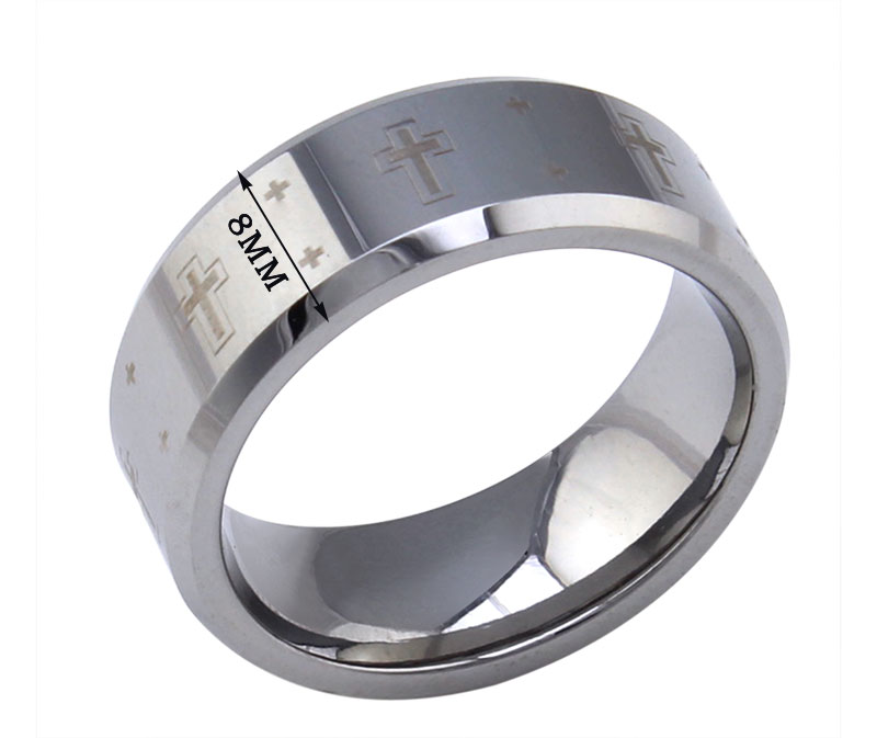 Simple Flat Beveled DIY LOGO Tungsten Carbide Rings