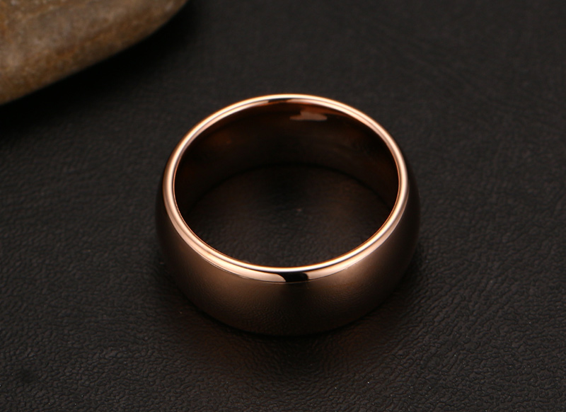 8mm Rose Gold Color Tungsten Wedding Rings