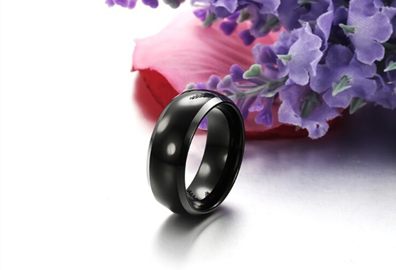 Solid Black Color Pure Tungsten Carbide Rings Engagement Wedding Rings Men Rings Jewelry