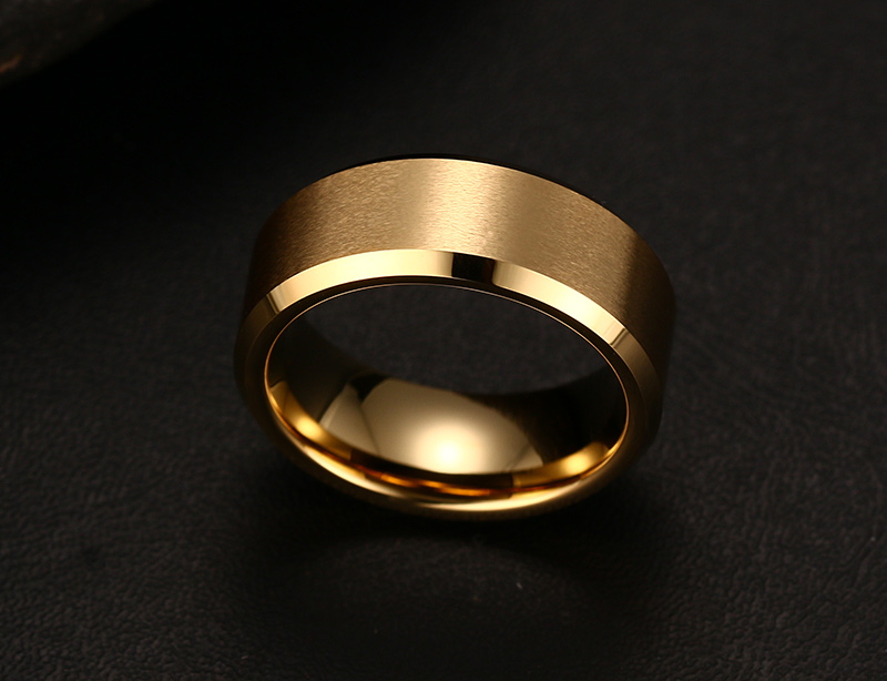 Trend Jewelry Wholesale Anti-Scratch 18k Gold Plated Tungsten Steel Ring for man