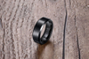 6mm Black Tungsten Carbide Ring Mens Womens Wedding Bands High Polished Beveled Edges