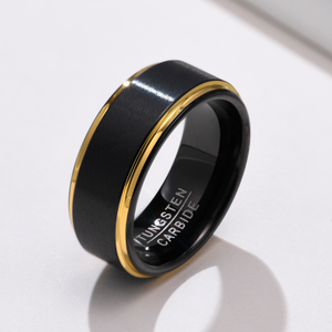 Black Gold Tungsten Carbide Unisex Wedding Bands Rings for Men Women Comfort Fit