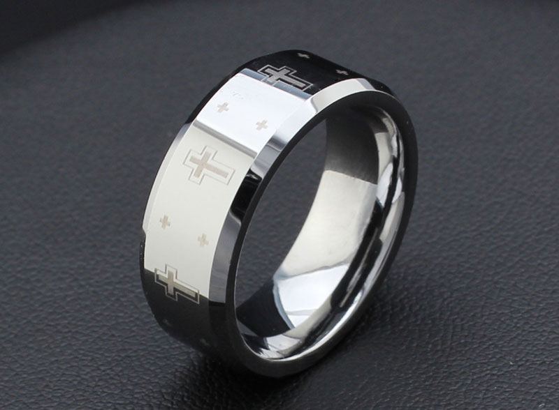 Simple Flat Beveled DIY LOGO Tungsten Carbide Rings