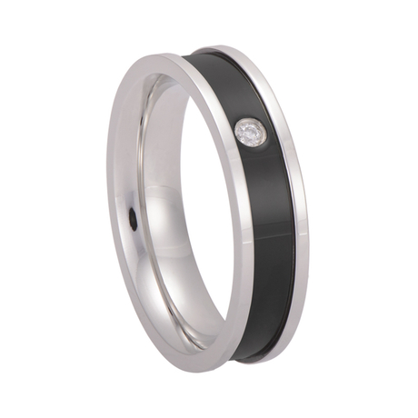 Zircon Stainless Steel Rings Luxury Design in Black & Silver Colors for Men & Women for Weddings & Gifts