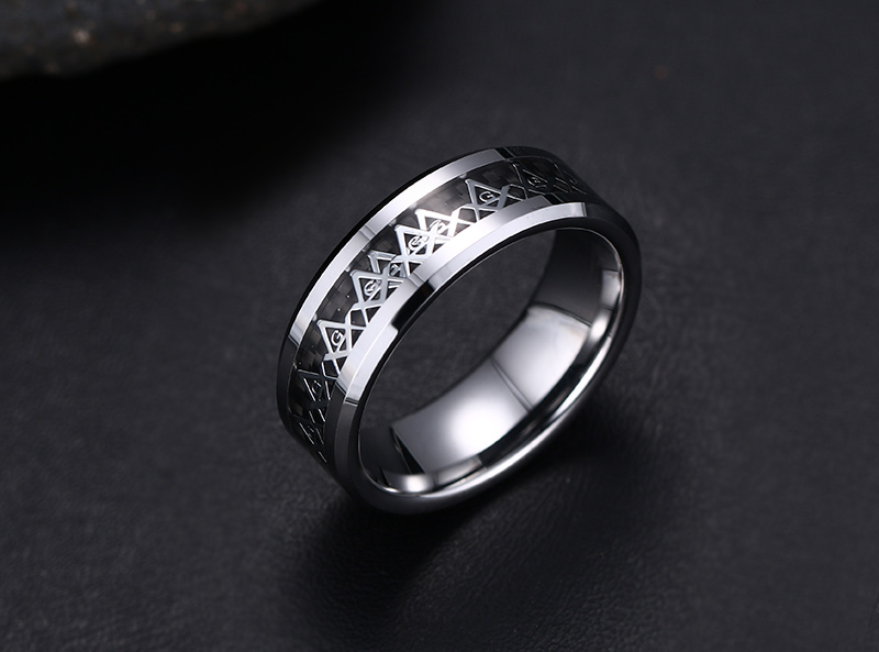 Top Quality Tungsten Carbide Rings for Men Gold Masonic Carbon Cellulosic Mens Jewelry