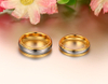 Wholesale Price Couple Two Tone 18k Gold Silver Tungsten Wedding Band Sets His And Hers