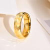 Shiny Diamond Cut Faceted Gold Tungsten Ring