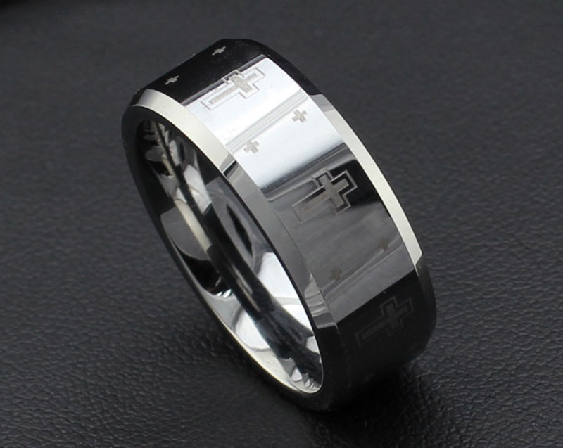 Simple Flat Beveled DIY LOGO Tungsten Carbide Rings