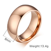 8mm Rose Gold Color Tungsten Wedding Rings