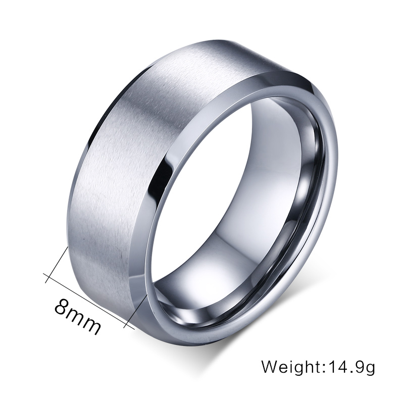 Ready To Ship Comfort Fit 6mm 8mm Silver Tungsten Wedding Ring