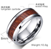 Tungsten Carbide Genuine Natural Hawaiian Koa Wood Tree Inlay Comfort Fit Ring