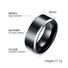 8MM Pure Tungsten Steel Ring Trendy Black Color Male's Rings Boyfriend Gift