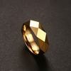 High Quality Tungsten Carbide Stainless Steel Faceted Gold PVD Plating Men Jewelry Rings