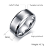 Mens Tungsten Carbide Wedding Engagement Scratch Resistant 8mm Band Ring