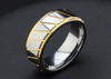 Simple Flat Grooved DIY LOGO Gold Plated Tungsten Carbide Rings