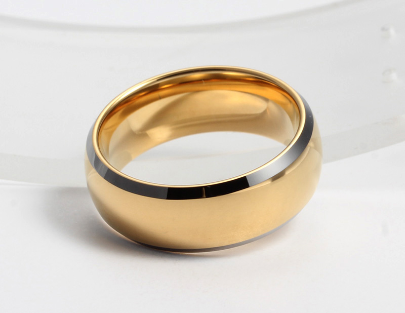 Solid Gold Color Pure Tungsten Carbide Rings Engagement Wedding Rings Men Rings Jewelry