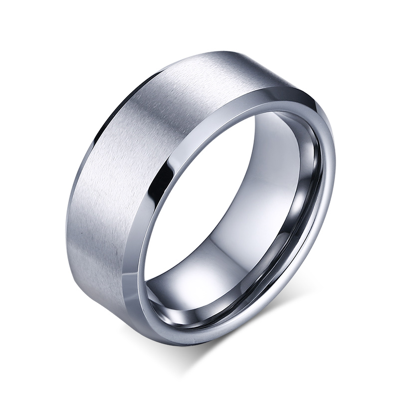 Ready To Ship Comfort Fit 6mm 8mm Silver Tungsten Wedding Ring