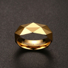 High Quality Tungsten Carbide Stainless Steel Faceted Gold PVD Plating Men Jewelry Rings