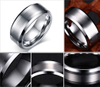 Mens Tungsten Carbide Wedding Engagement Scratch Resistant 8mm Band Ring