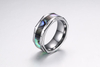 8mm Mens Tungsten Ring With Abalone Shell Inlay Wedding Ring