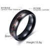 8mm Tungsten Engagement Ring Inlay Carbon Fiber Black Red Tungsten Ring