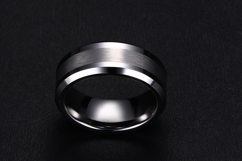 Mens Tungsten Carbide Wedding Engagement Scratch Resistant 8mm Band Ring