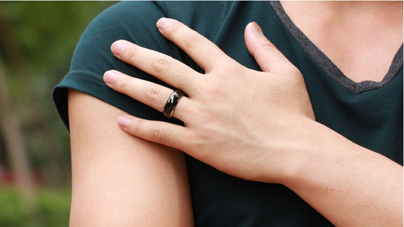 Solid Black Color Pure Tungsten Carbide Rings Engagement Wedding Rings Men Rings Jewelry