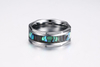 8mm Mens Tungsten Ring With Abalone Shell Inlay Wedding Ring